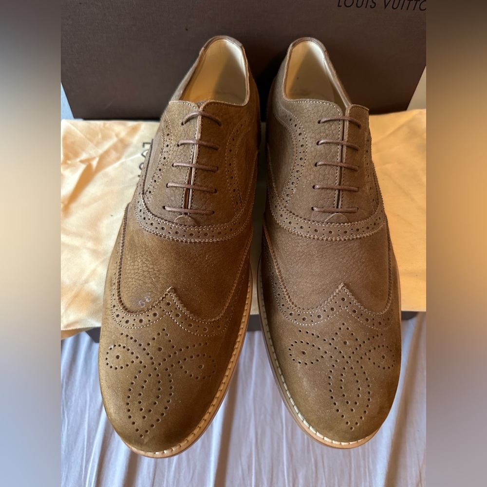 Louis Vuitton Men Shoes Oxford Brown Suede 9.5UK 10.5US New Never Worn - Picture 3 of 6